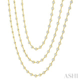 20 Ctw Bezel Set Round Cut Diamond Layered 60-Inch Necklace in 14K Yellow Gold