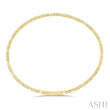 5/8 Ctw Full-Way Square & Pyramid Motif Round Cut Diamond Flex Bangle in 14K Yellow Gold