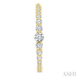 1 1/2 Ctw Graduated Round Cut Diamond Riviera Hoop Earrings in 14K Yellow Gold