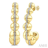 1/10 Ctw Bold Graduated Hemisphere Round Cut Diamond Fashion Half Hoop Earrings in Yellow Gold Vermeil