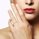 1/10 Ctw Emerald Shape Round Cut Diamond Semi-Mount Engagement Ring in 14K Yellow and White Gold