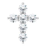 Sterling Silver 1/4 CTW Natural Diamond Cross Pendant