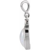 Platinum 8x6 mm Natural Ethiopian Opal & .03 CT Natural Diamond Pendant