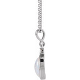 14K White Gold 6x4 mm Natural Ethiopian Opal & .015 CT Natural Diamond 16-18" Necklace