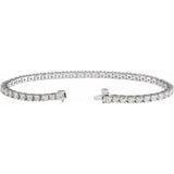 14K White Gold 4 CTW Natural Diamond Line 7 1/4" Bracelet