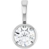 Sterling Silver 1/6 CT Natural Diamond Bezel-Set Solitaire Pendant