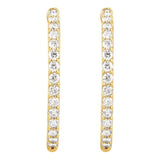 14K Yellow Gold 2 1/10 CTW Lab-Grown Diamond Inside-Outside 29.5 mm Hoop Earrings