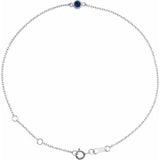 Platinum Natural Blue Sapphire Bezel-Set Solitaire 6 1/2-7 1/2