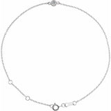 Platinum Natural White Sapphire Bezel-Set Solitaire 6 1/2-7 1/2