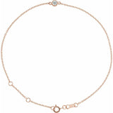 14K Rose Gold 1/10 CT Natural Diamond 6 1/2-7 1/2" Bracelet