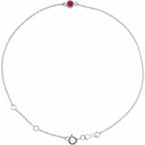 Platinum Natural Ruby Bezel-Set Solitaire 6 1/2-7 1/2