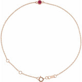 14K Rose Gold Natural Ruby Bezel-Set Solitaire 6 1/2-7 1/2