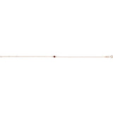 14K Rose Gold Natural Mozambique Garnet Bezel-Set Solitaire 6 1/2-7 1/2" Bracelet