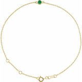 14K Yellow Gold Lab-Grown Emerald Bezel-Set Solitaire 6 1/2-7 1/2