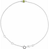 Platinum Natural Peridot Bezel-Set Solitaire 6 1/2-7 1/2