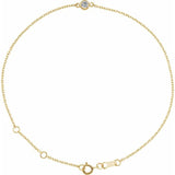 14K Yellow Gold Natural White Sapphire Bezel-Set Solitaire 6 1/2-7 1/2