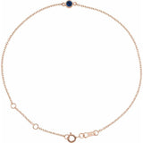 14K Rose Gold Lab-Grown Blue Sapphire Bezel-Set Solitaire 6 1/2-7 1/2" Bracelet
