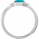 Sterling Silver Natural Turquoise & .03 CTW Natural Diamond Ring