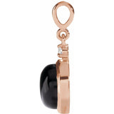 14K Rose Gold 6 mm Natural Black Onyx & .03 CT Natural Diamond Cabochon Pendant