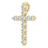 14K Yellow Gold 1/4 CTW Lab-Grown Diamond Cross Pendant