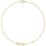 14K Yellow Gold Natural White Sapphire 6 1/2-7 1/2