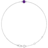 14K White Gold Natural Amethyst 6 1/2-7 1/2