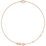 14K Rose Gold Natural White Sapphire 6 1/2-7 1/2