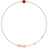14K Rose Gold Natural Ruby 6 1/2-7 1/2" Bracelet