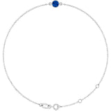 14K White Gold Natural Blue Sapphire 6 1/2-7 1/2
