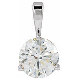 14K White Gold Lab-Grown Moissanite Pendant