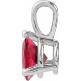 Platinum Lab-Grown Ruby Pendant