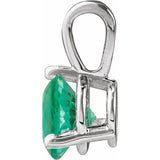 Platinum Lab-Grown Emerald Pendant