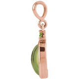 14K Rose Gold 5x3 mm Natural Peridot Pendant