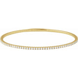 14K Yellow Gold 2 CTW Natural Diamond Flexible Bangle 7" Bracelet