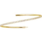14K Yellow Gold 3 CTW Natural Diamond Flexible Bangle 7" Bracelet