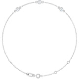 14K White Gold 1/4 CTW Natural Diamond Bezel-Set 3-Stone 6 1/2-7 1/2" Bracelet