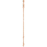 14K Rose Gold Natural Aquamarine Bezel-Set Three-Stone 6 1/2-7 1/2" Bracelet