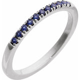 Sterling Silver Natural Blue Sapphire Stackable Ring