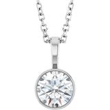 Platinum 5/8 CT Lab-Grown Diamond Bezel-Set Solitaire 16-18
