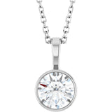 Platinum 5/8 CT Lab-Grown Diamond Bezel-Set Solitaire 16-18