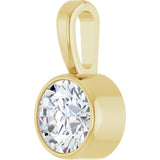14K Yellow Gold 1/3 CT Lab-Grown Diamond Bezel-Set Solitaire Pendant