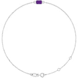 14K White Gold Natural Amethyst 6 1/2-7 1/2