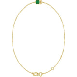 14K Yellow Gold Natural Emerald 6 1/2-7 1/2" Bracelet