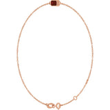 14K Rose Gold Natural Mozambique Garnet 6 1/2-7 1/2" Bracelet