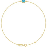 14K Yellow Gold Natural Blue Zircon 6 1/2-7 1/2" Bracelet