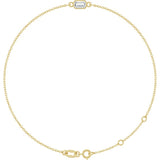 14K Yellow Gold Natural White Sapphire 6 1/2-7 1/2" Bracelet