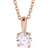 14K Rose Gold 2 CT Natural Diamond 18" Necklace