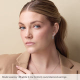 14K Rose Gold Natural White Sapphire Earring