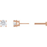 14K Rose Gold 1/2 CT Lab-Grown Diamond Earring
