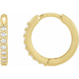 14K White Gold 1/6 CTW Lab-Grown Diamond Hinged 10 mm Hoop Earrings